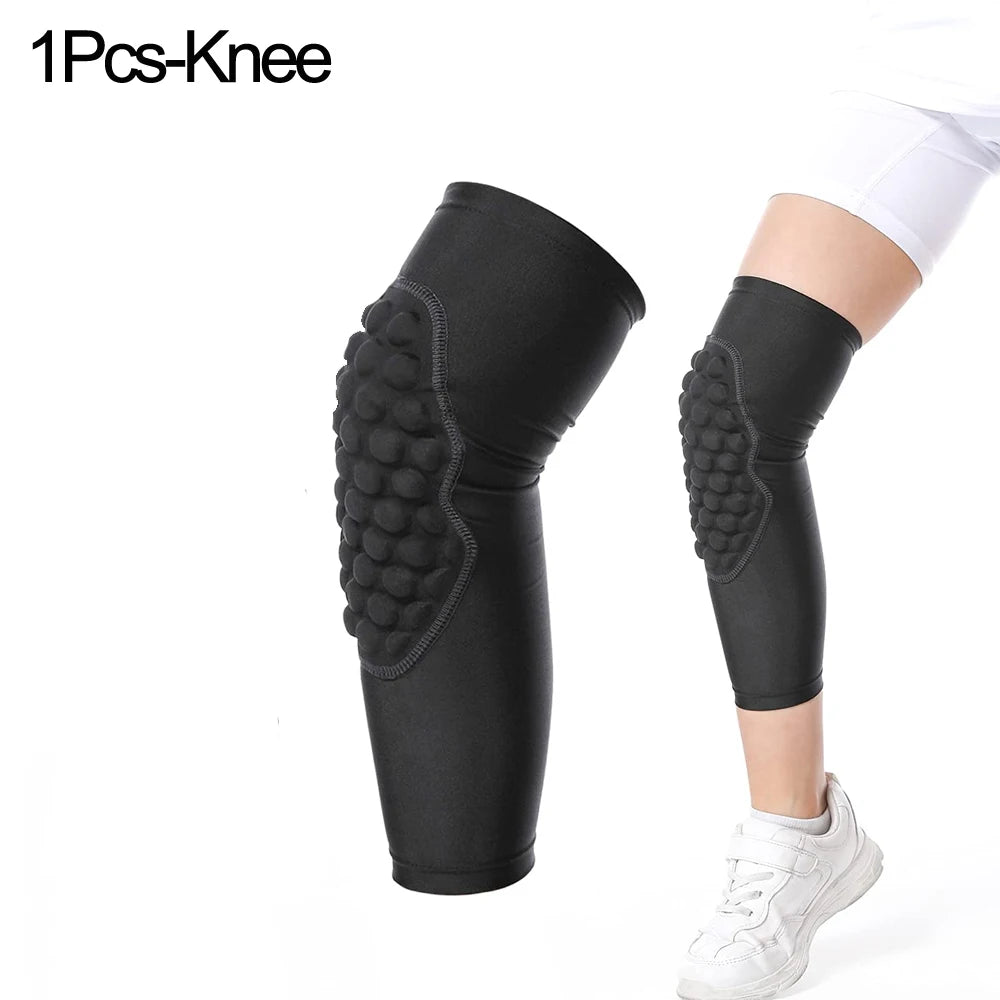 1Pcs Kids/Youth Sports Honeycomb Compression Knee Pads Elbow Brace Guards Protective Gear for Basketball, Football, Cycling