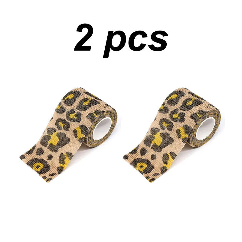 1/2/6 pcs Animal Printed Self Adhesive Tattoo Elastic Bandage 4.5m Sports Wrap Tape for Finger Joint Knee First Aid Kit Pet Tape