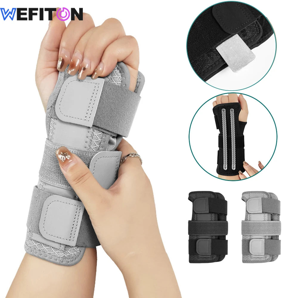 1PCS Carpal Tunnel Wrist Brace with Double Spring Support - Adjustable Night Brace for Arthritis, Stabilizer for Right/Left Hand