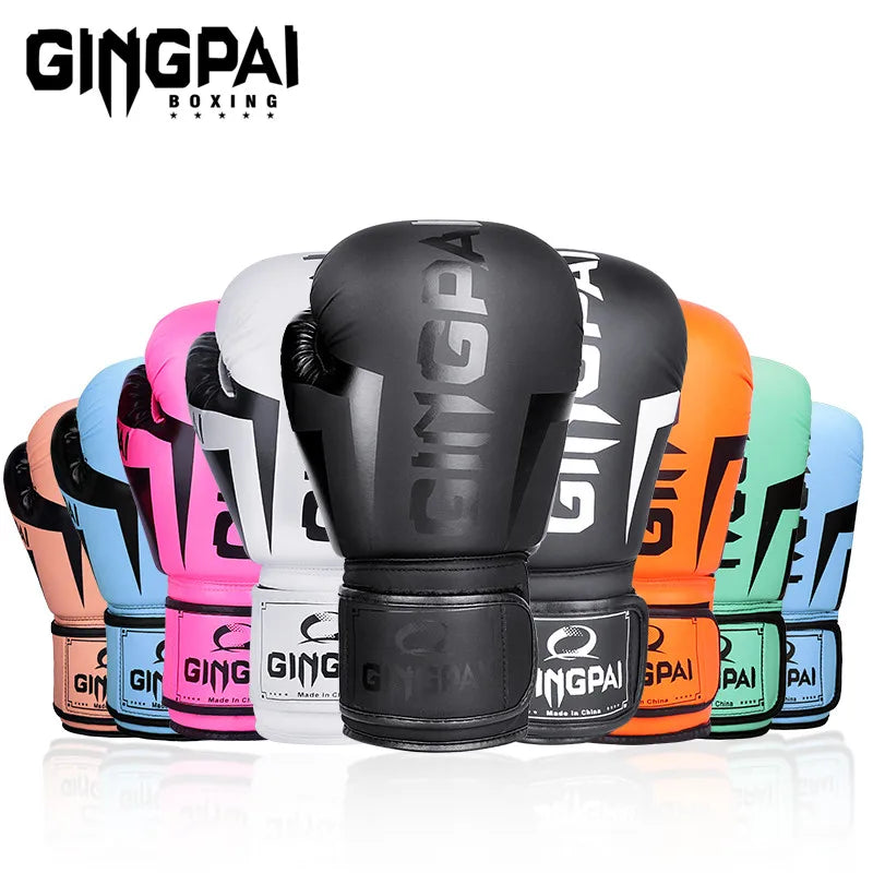 6/8/10/12/14Oz Kids Adult Boxing Gloves Breathable Professional Sanda Muay Thai Fighting Gloves PU Workout Gloves