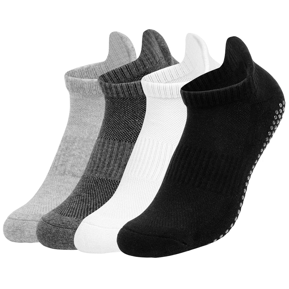 1 Pair Unisex No Show Socks Towel Liner Non Slip Athletic Yoga Gym Indoor Fitness Ankle