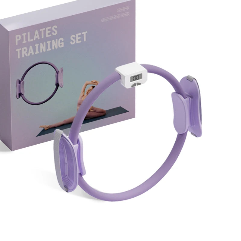 Pilates Ring Fitness Circle - Lightweight & Durable Foam Padded Handles, Flexible Resistance Exercise Equipment for Toning Arms,