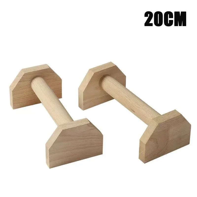 Strength Training Push-Up Stand 2pcs Anti-Slip Fitness Push Up Bar Workout Wooden Single and Double Bar for Abdominal Equipment