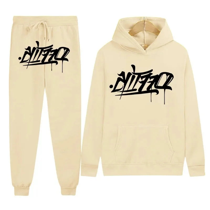 Large supply of men's sportswear, new fashion hip hop suit two-piece set hoodie printed sweatshirt comfortable casual male style
