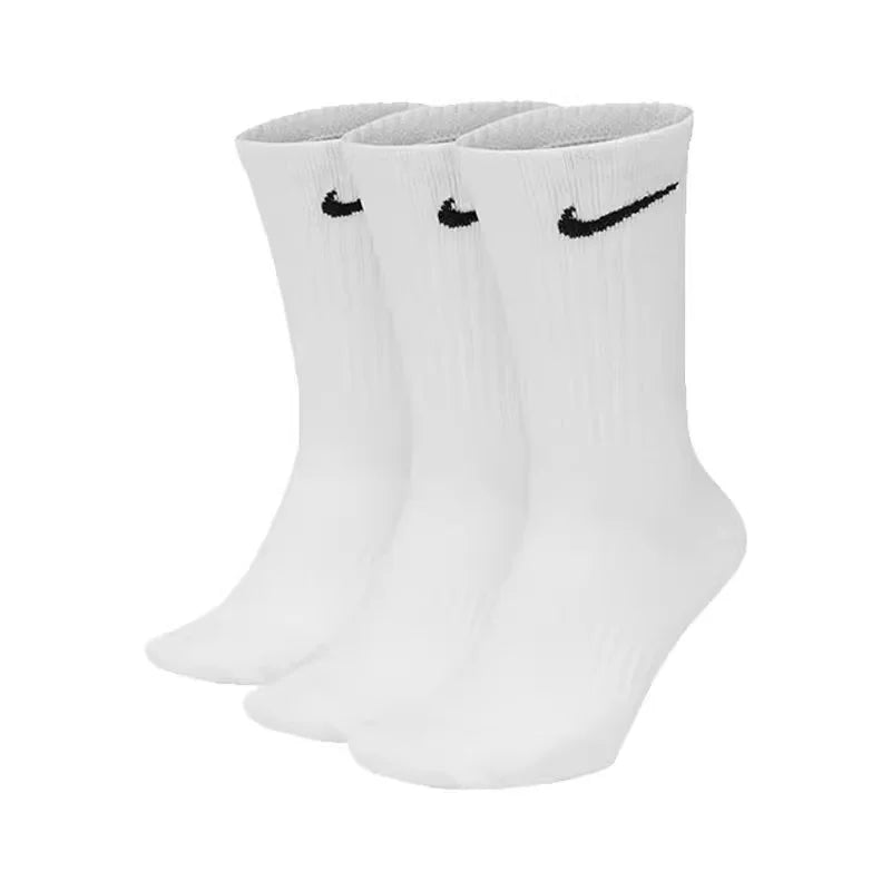Nike Logo Athletic High-Top Socks Training Fitness Long Socks Men's Combo Pack (3-Pair Set) Black SX7676-010