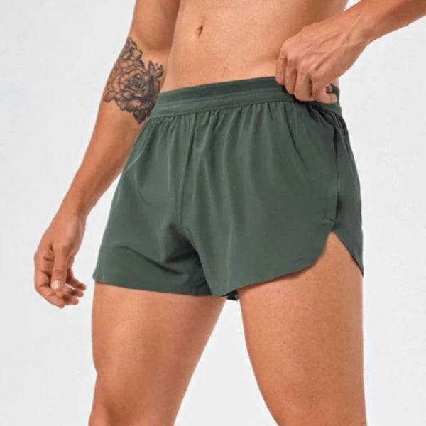 Men Marathon Racing Gym Sports Shorts Anti-escaping Lining Quick Dry Workout Training Fitness Jogging Short Arrow Pants