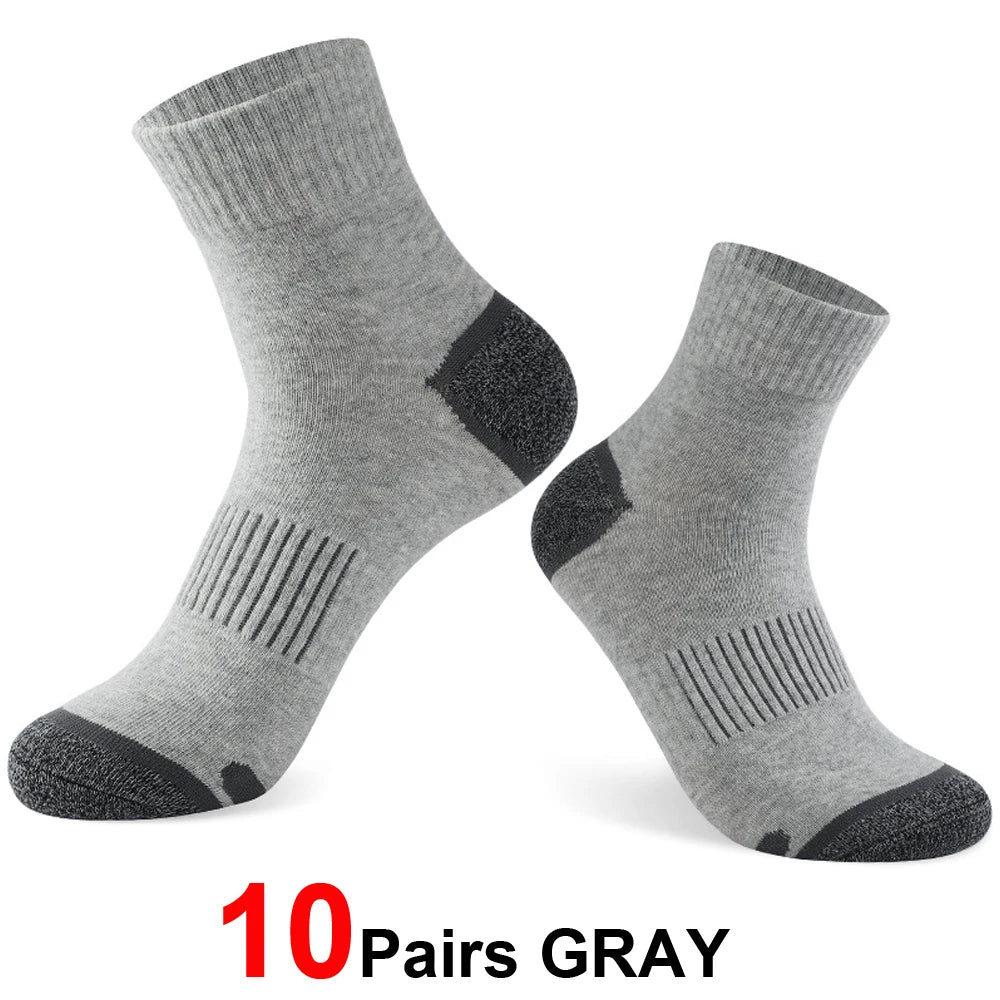 20Pairs High Quality Men's Cotton Socks Set Casual Breathable Sports Winter Black Large Size 38-45