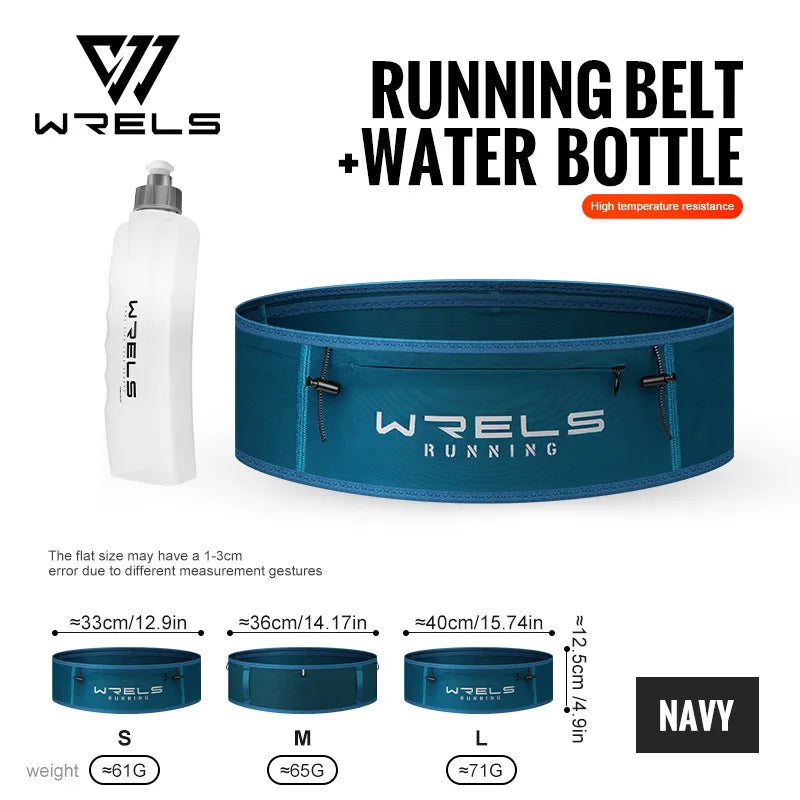WRELS Running Fanny Pack Running Bag Waist Pack High Elasticity Breathable Lightweight Marathon Waist Bag Bottle Sports Jogging