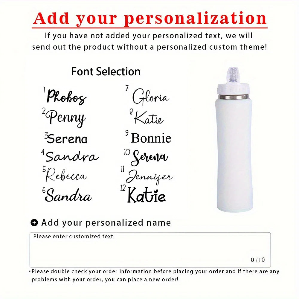 Personalized Insulated Stainless Steel Water Bottle with Straw, Engraved Fitness & Cycling Bottle, Perfect Gift for Men Women