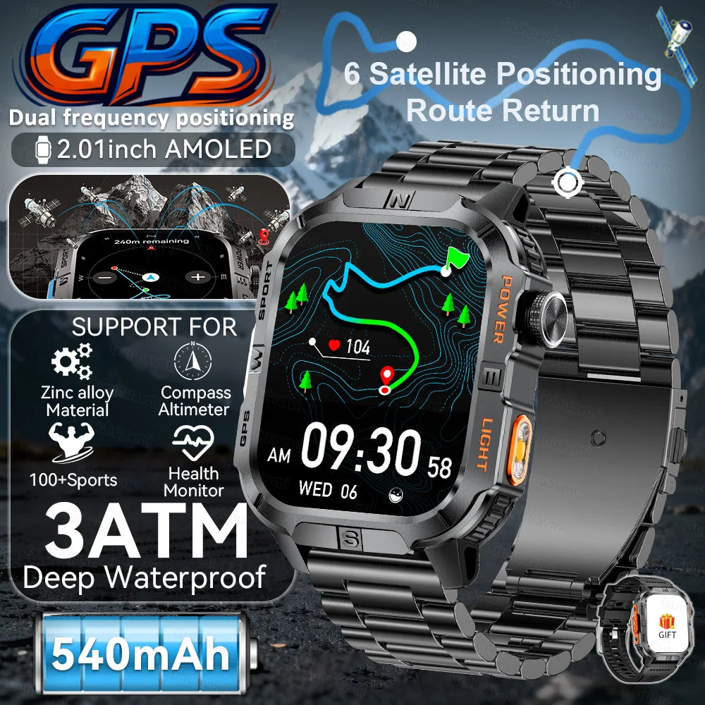 New Military Grade Smart Watch Men 2.01
