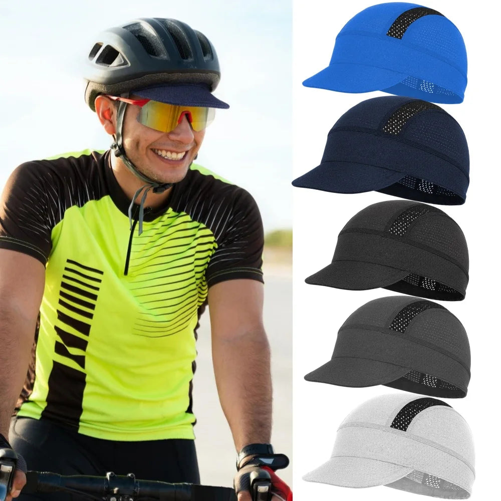 Classic Polyester Cycling Caps Summer Breathable Mesh Sports Quick Dry Thin Bicycle Hat Men and Women Small Brim Baseball Cap
