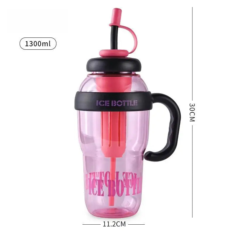 1300ML Plastic Water Bottle with Straw for Kids Large Capacity Cute Cup School Travel Outdoor