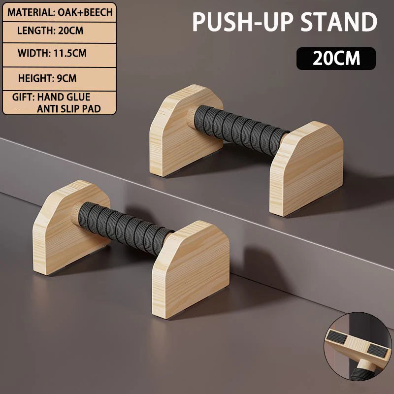 Push-up Stand Wood Pushup Bars Exercise Non-Slip Parallettes Handle Stands Calisthenics Fitness Equipment Home Strength Training