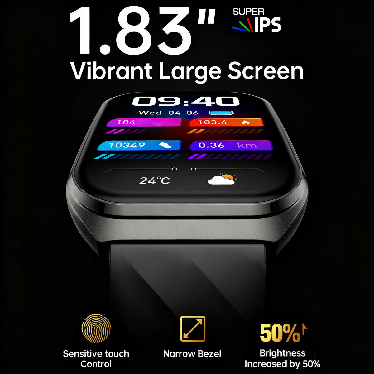2026 NEW Smart Watch 1000mAh Large Battery Sports Modes Tracker Heart Rate Bluetooth Call 1.83'' HD Screen Waterproof GPS Woman