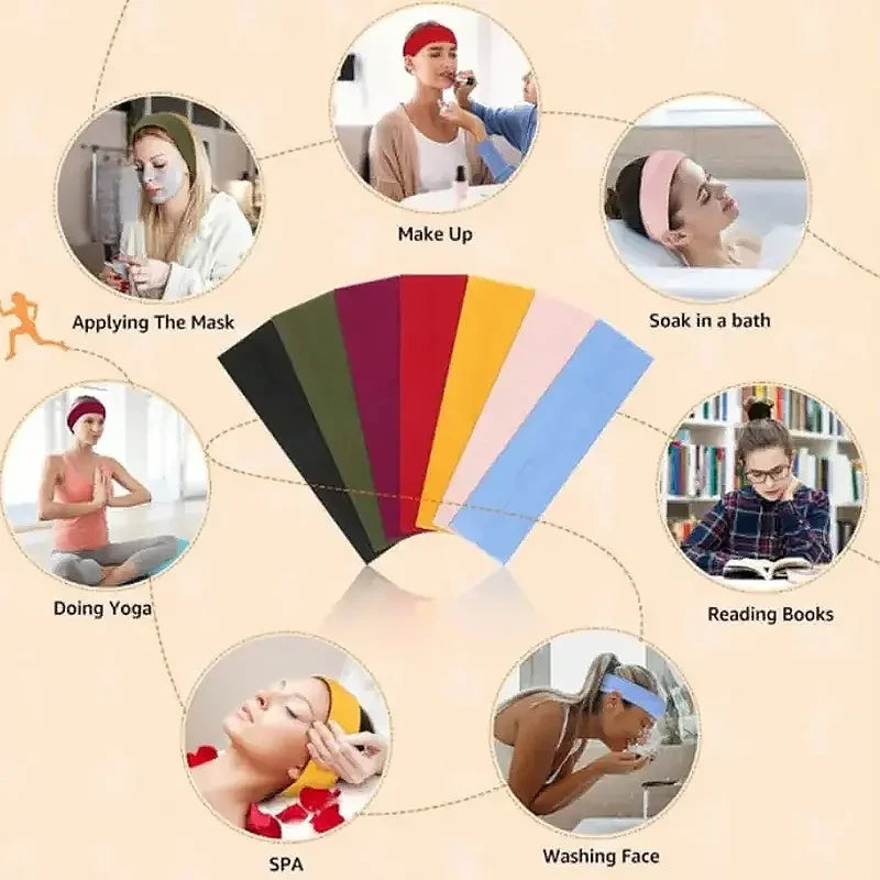 Multicolor Non‑Slip Elastic Headbands, Sweat‑Resistant Sports Hair Bands, Practical Hair Accessories for Women and Girls
