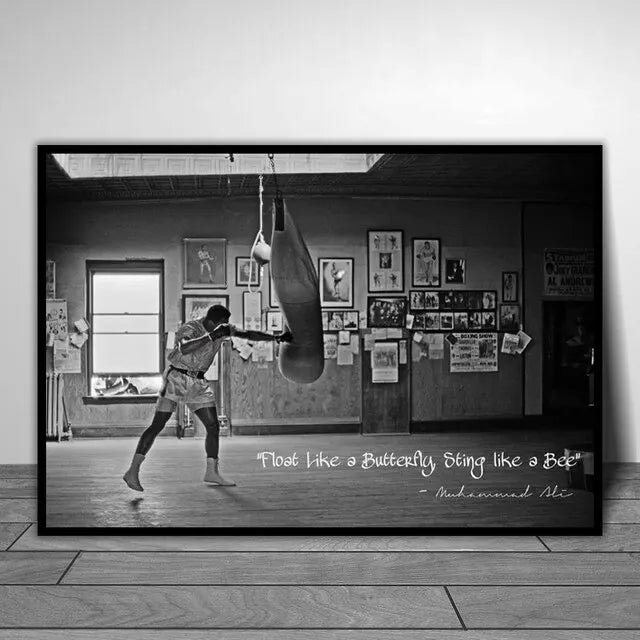 Motivational Boxer Wall Art Mike Tyson Ali Poster Modern Canvas Painting for Living Room Home Decor Prints Pictures Inspir