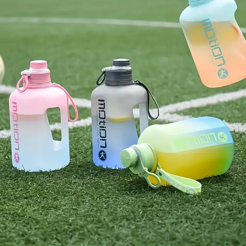 2 Liter Sports Water Bottle With Straw Large Capacity Fitness With Scale Gradient Kettle Outdoor Plastic Portable Water Bottle