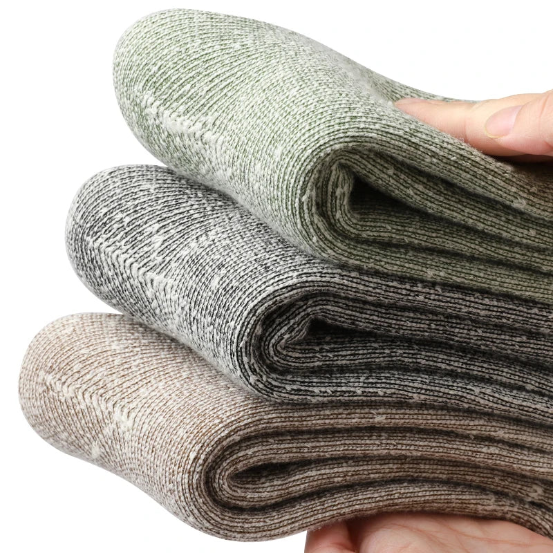 3Pairs Super Thick Merino Wool Socks Women Winter Thermal Soft Cozy Mid Tube Socks Fleece Lined Outdoor Sport Sock for Cold Snow