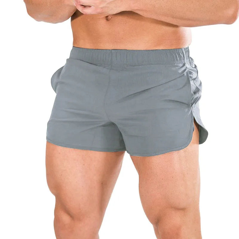 New muscle fitness outdoor shorts men's running training stretch slim fit gym casual training pants