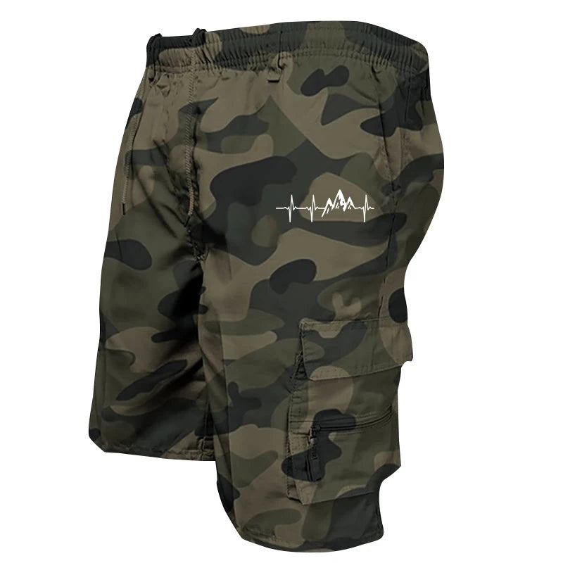 Men's Casual Work Shorts Multi-pocket Loose Drawstring Cargo Shorts Outdoor Sports Short Pants for Men Streetwear