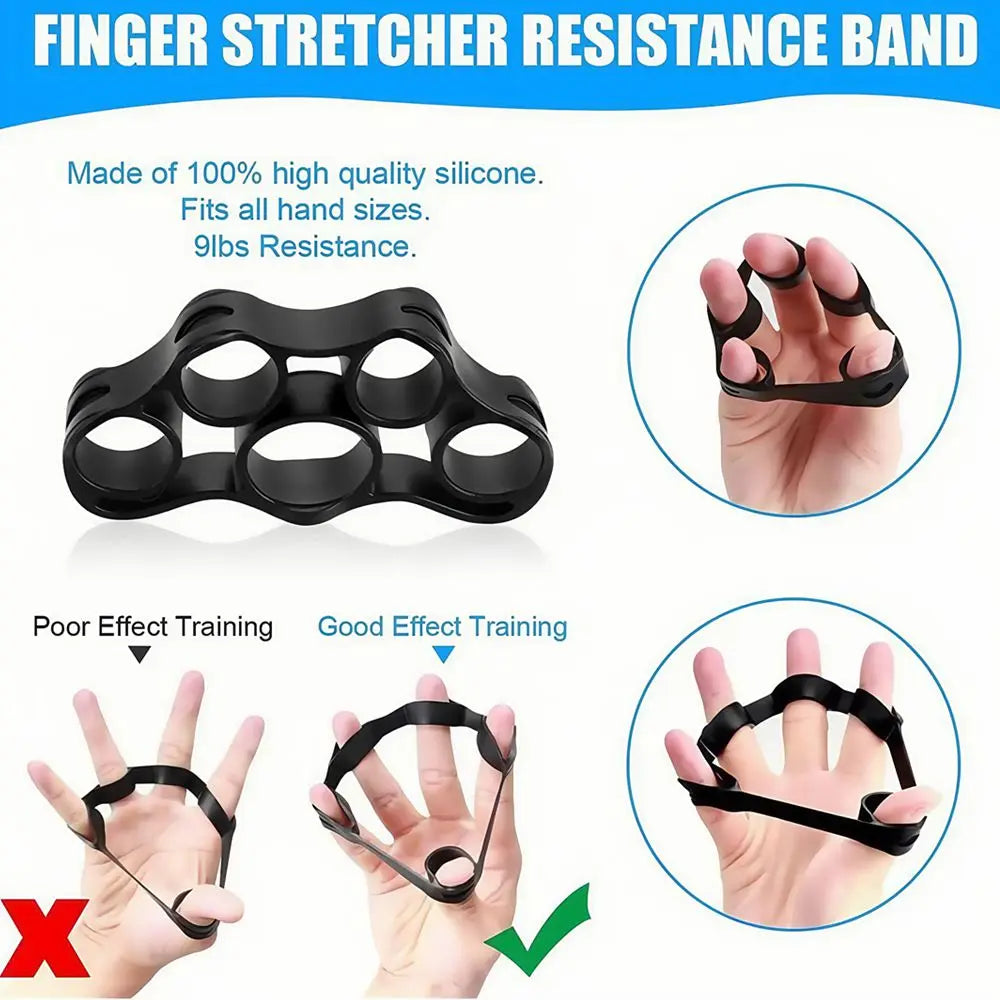 Grip Strength Trainer Forearm Strengthener Finger Stretcher Finger Exerciser Hand Gripper Strength Ring & Stress Ball