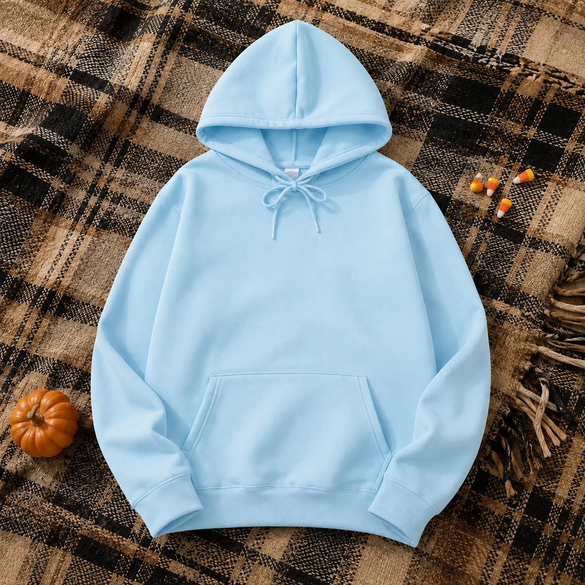 2025 White Hoodies Men Women Autumn Long Sleeve Pullover Tops Casual Pocket Hoodies Unisex Outer Loose Sport Wear