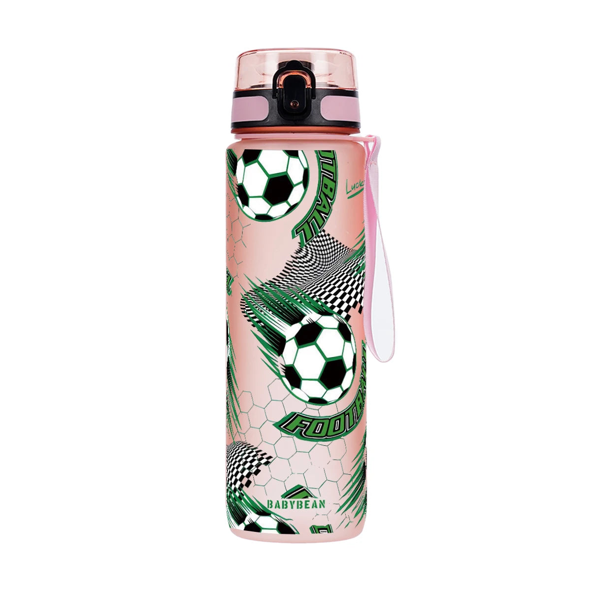 750ml Football Pattern Kids Water Bottle Leak Proof Flip Lid Portable Sports Drink Cup For Boys Outdoor Sport
