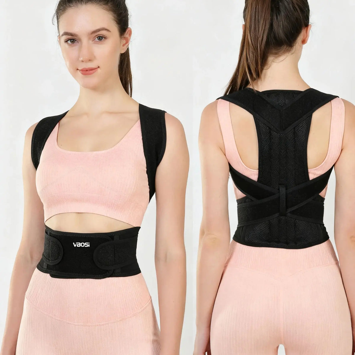 VBOSi Women Men Adjustable Sporty Back Brace Waist Support Posture Corrector