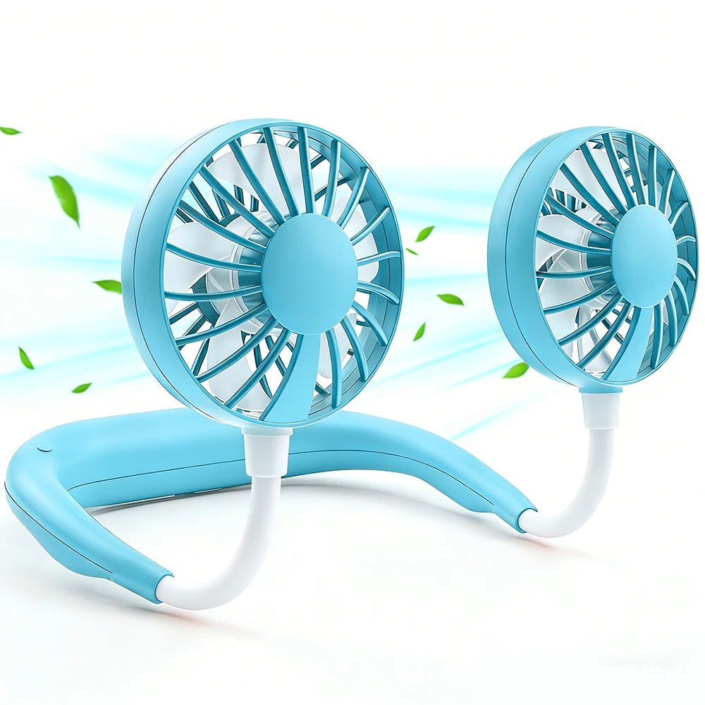 Sports Wear Portable Neck Hanging Fan Lazy Charging Student USB Small Fan Neck Fan Lazy Mini Portable Office Charging Small Mute