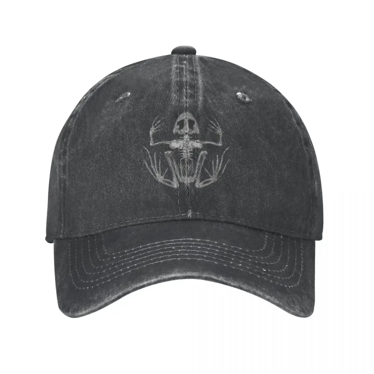 Frog Skeleton Baseball Caps Snapback Washed Denim Hats Outdoor Adjustable Casquette Streetwear Baseball Cowboy Hat for Unisex