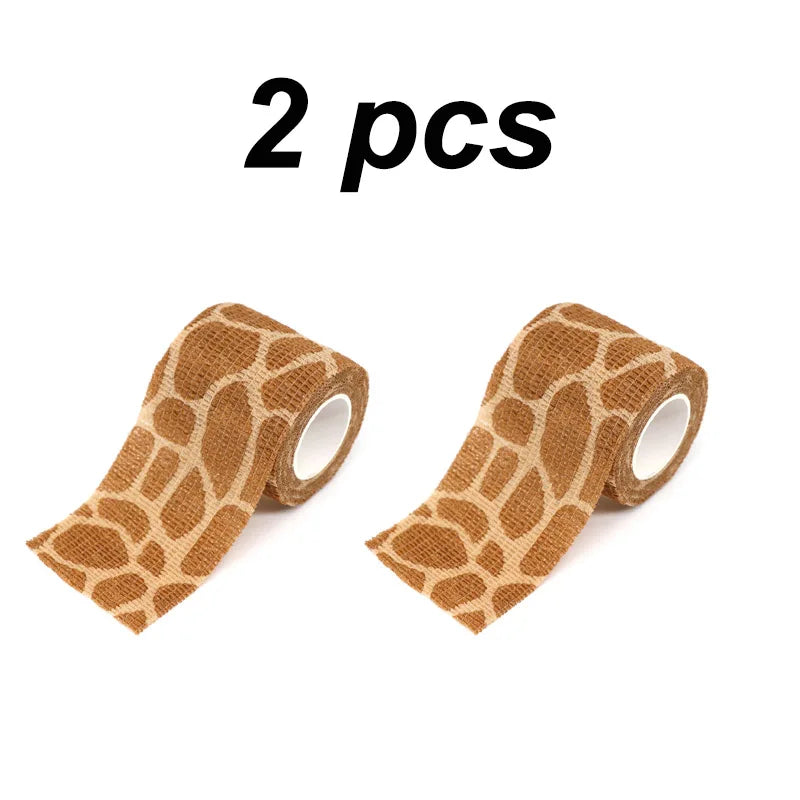 1/2/6 pcs Animal Printed Self Adhesive Tattoo Elastic Bandage 4.5m Sports Wrap Tape for Finger Joint Knee First Aid Kit Pet Tape