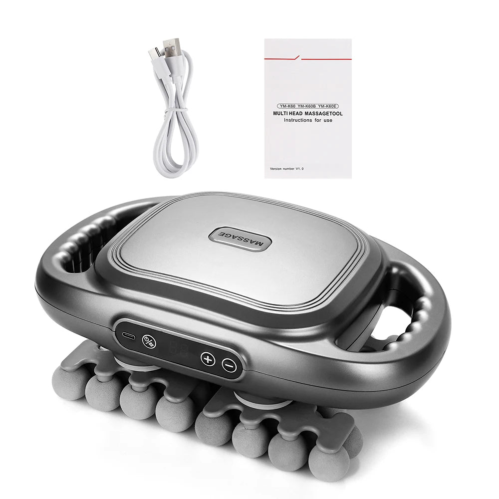 Fascia Gun 42-heads Deep High Frequency Vibration 42mm Wireless Waist and Back Massager Body Relaxation Shoulder Calf Massager