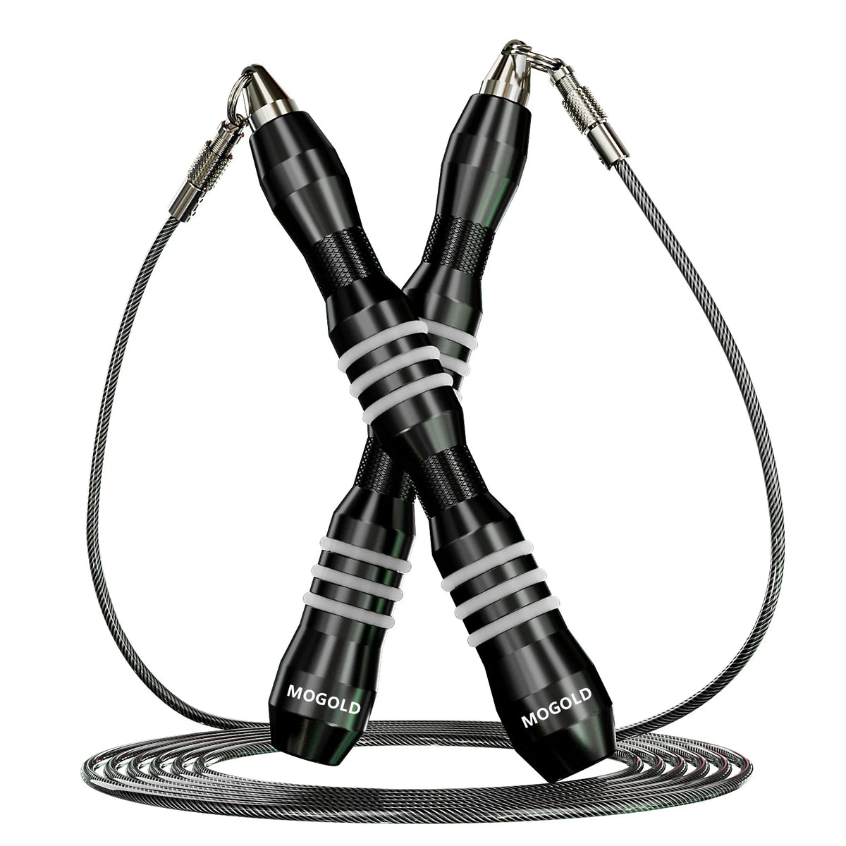 MOGOLD Jump Rope | Metal Non-Slip Handles, Super Durable Steel Wire Rope – Knot-Free Fitness Essential