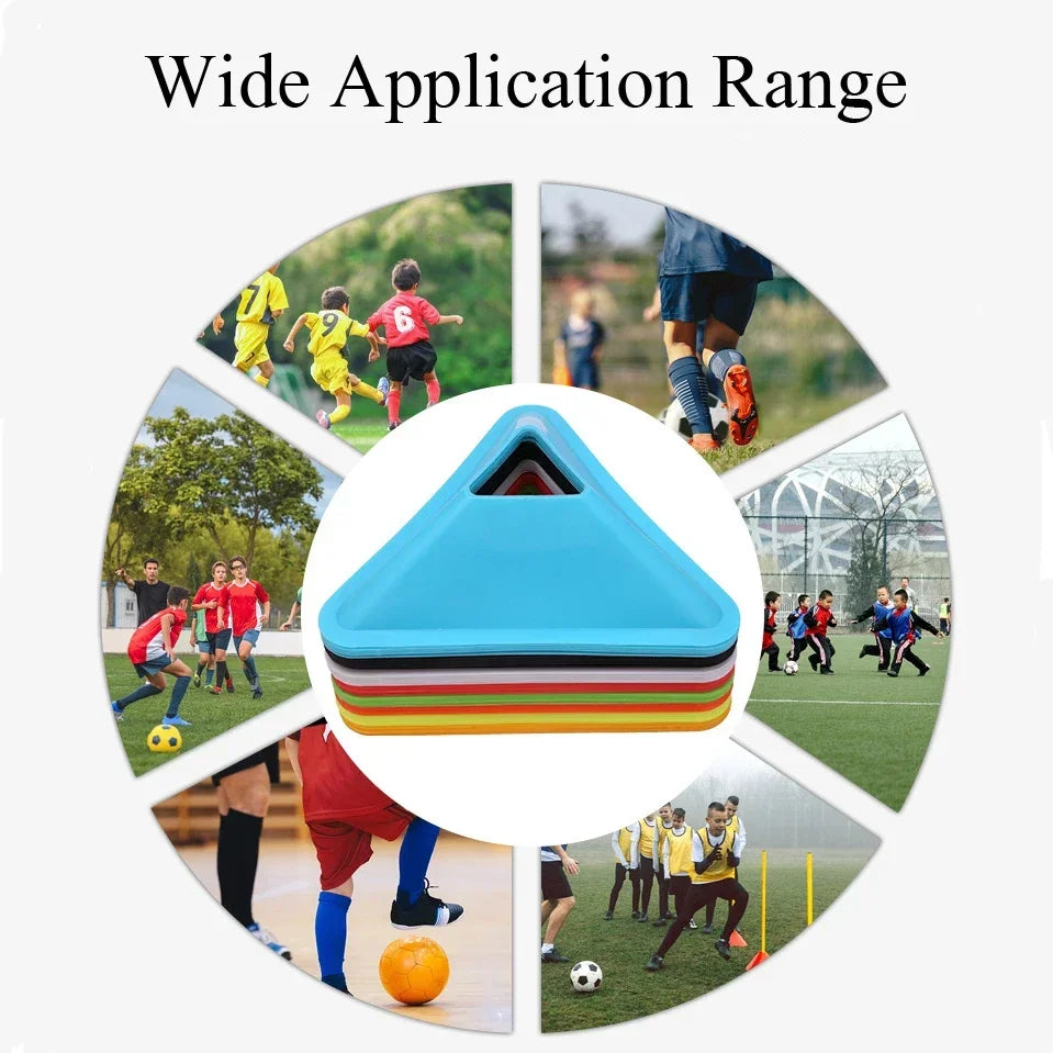10PCS Triangle Football Training Disc Marking Agility Training Cones for Kids Adult Soccer Practice Portable Sports Equipment