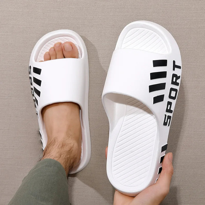 Summer Fashion Slippers For Men Indoor Outdoor Sandals Beach Flip Flop Thick Sole Male Slides Summer Non-Slip Men Shower Slipper
