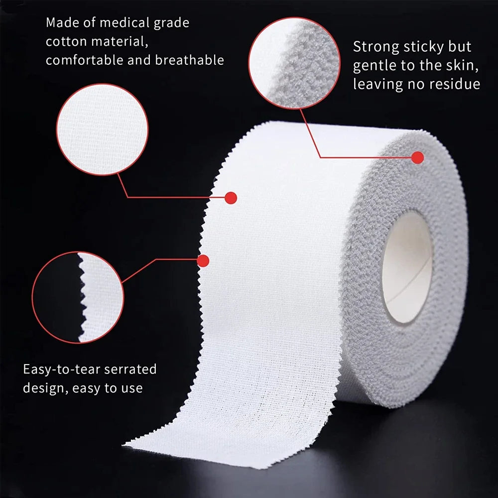 1/2/3Rolls Black Athletic Tape,No Sticky Residue for Athletes Sport Trainer First Aid Injury Wrap,Finger Ankle Wrist,Non-Elastic