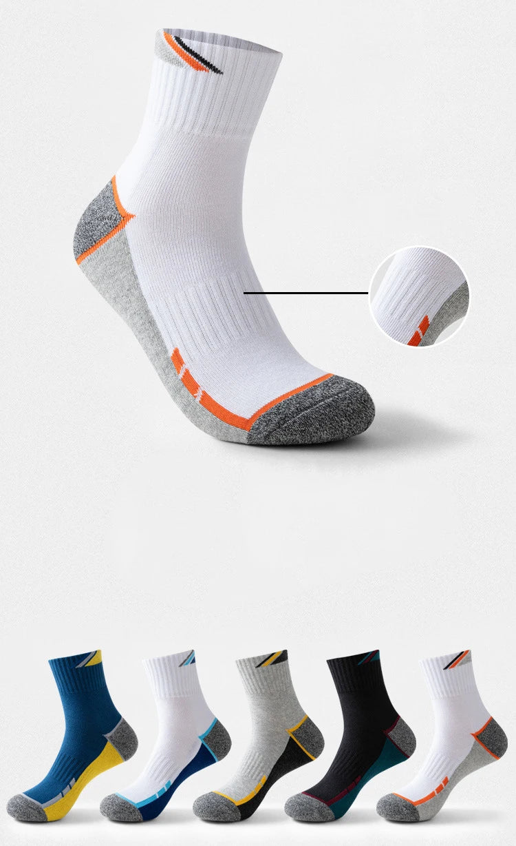 Professional Tennis Cotton Socks Towel Bottom Sports Color Matching Elite Men's Tube Business Running Basketball Socks Thickened
