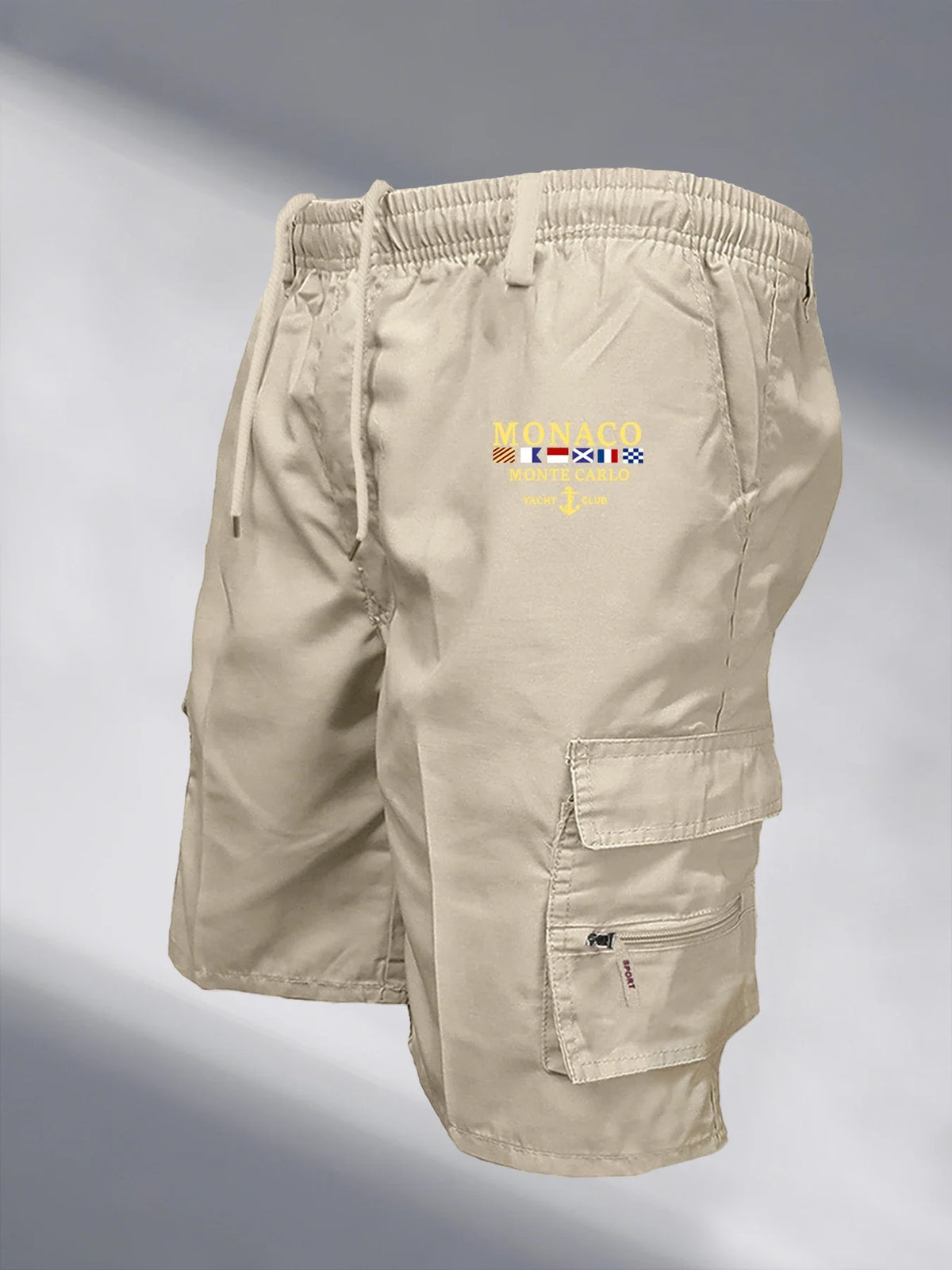 Mens Tactical Cargo Shorts Elastic Waist Outdoor Work Casual Jogging Loose Street Style Shorts