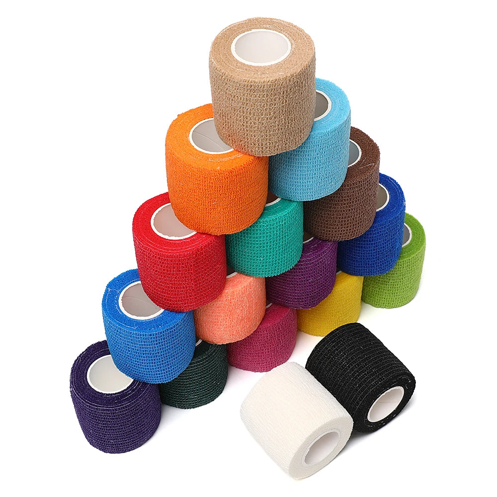 18 Colors of 4.8-Meter Elastic Sports Self-Adhesive Bandages, Protecting Fingers, Ankles, Palms, and Shoulders, Knee Protection