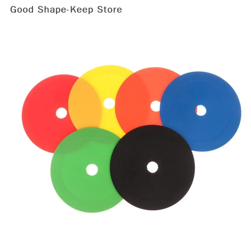 10Pcs Football Flat Cones Marker Disc With Holes Football Basketball Sports Speed Agility Training Aids Markers