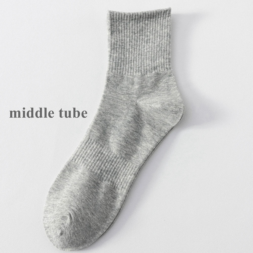 6 Pairs Plus Size EUR45-50 Men Socks High Quality Cotton Ankle Socks Black White Grey Crew Socks Sports