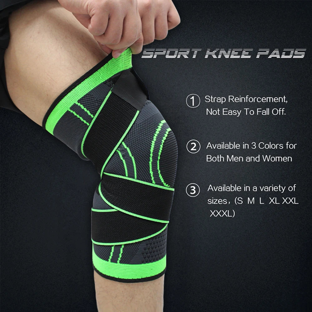 1PC Knee Pads for Men and Women Pressurized Elastic Kneepad Support Bandage Sports Fitness Basketball Volleyball Brace Protector