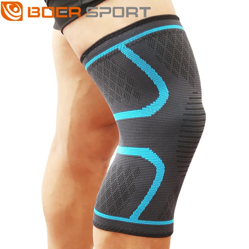 Knitted Sports Knee Pads, Running Basketball, Cycling Fitness, Anti Slip, Breathable Nylon Knee Pads for Men and Women