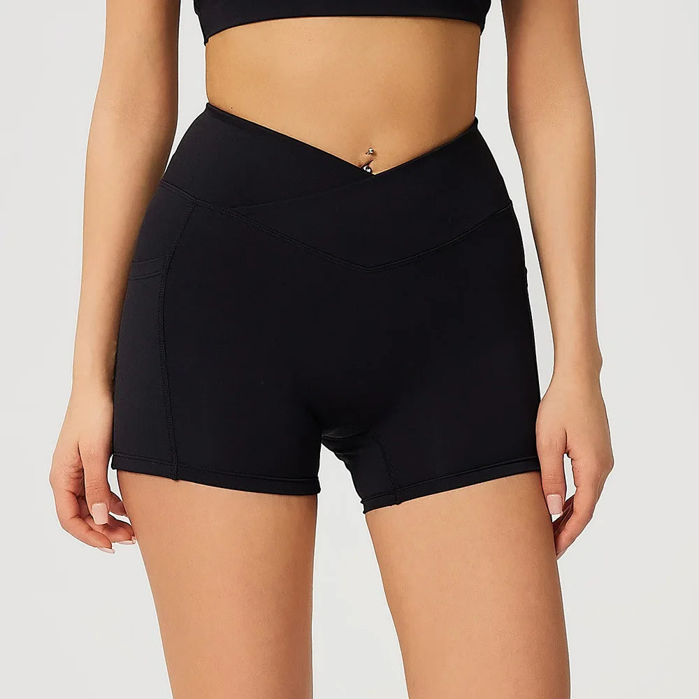 Women Yoga Shorts Fitness Shorts Running Cycling Shorts Breathable Sports Leggings High Waist Summer Fitness Workout Gym Shorts