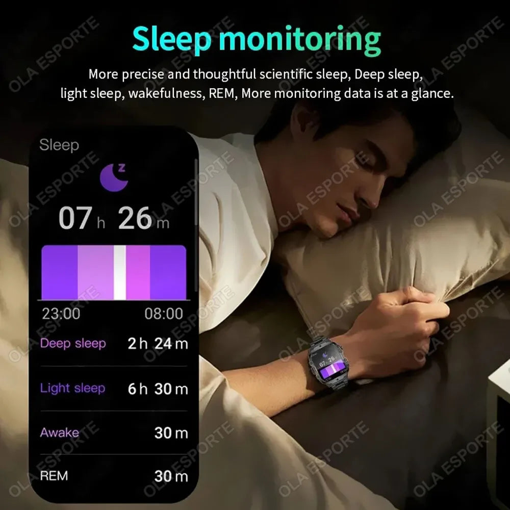 2026 New Military Smart Watch Men 3ATM Outdoor Sports Fitness Tracker Blood Pressure Health Monitor BT Calls GPS Smartwatch Hw12