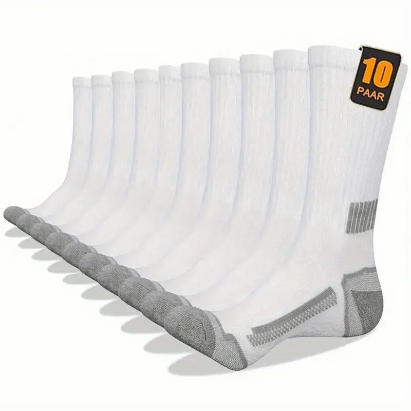 10/30 Pairs Neutral Solid Color Round Neck Socks Spring Summer Sweat Absorbing Breathable Comfortable All-season Sports Socks