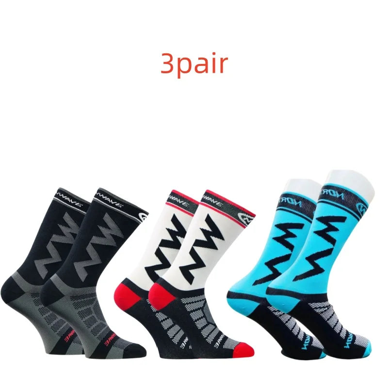 3 pairs of professional men's and women's outdoor sports cycling socks, sports socks, odor proof and breathable yoga nylon socks