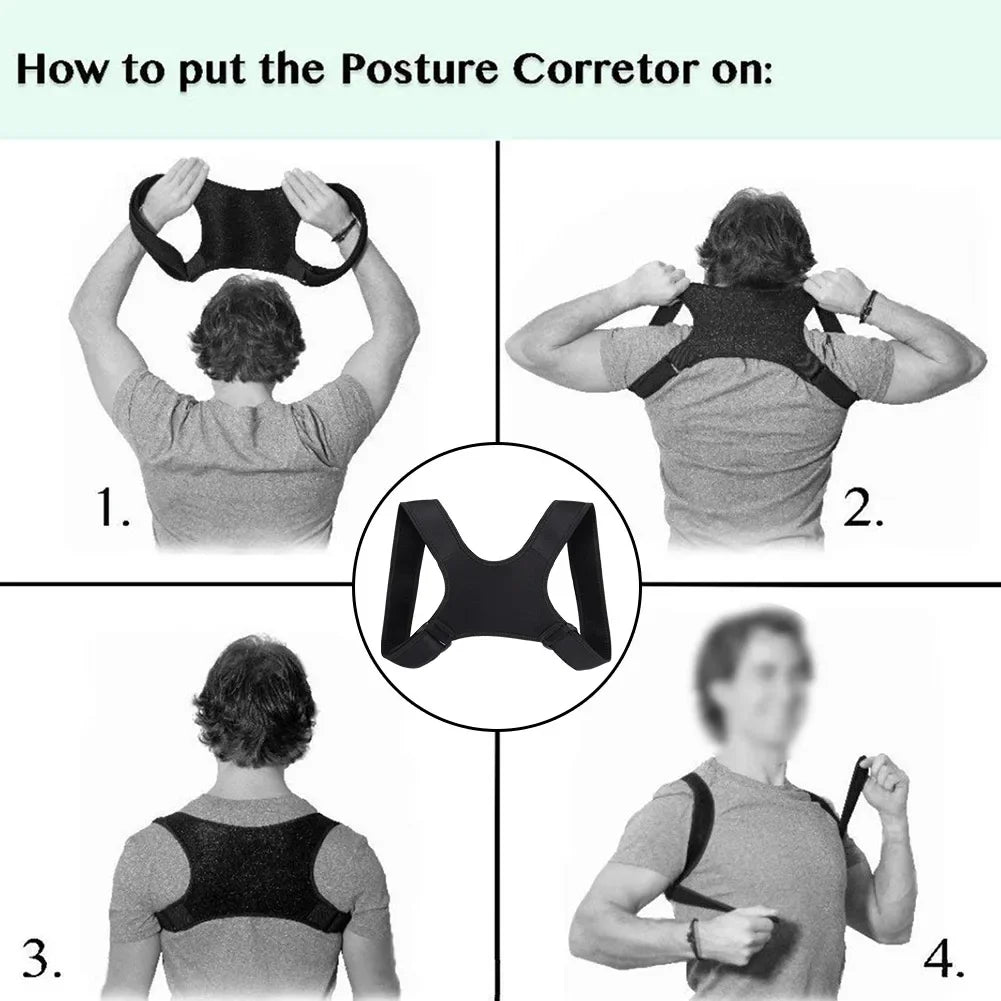 Posture Corrector Adjustable Back Fracture Support MenWomen Back Clavicle Spine Shoulder Correction Brace Belt Strap Comfortable