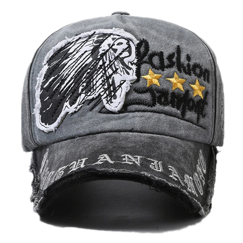 Unisex Washed Cotton Vintage Cap Letter Embroidery Baseball Cap Men And Women Outdoor Sports Hats