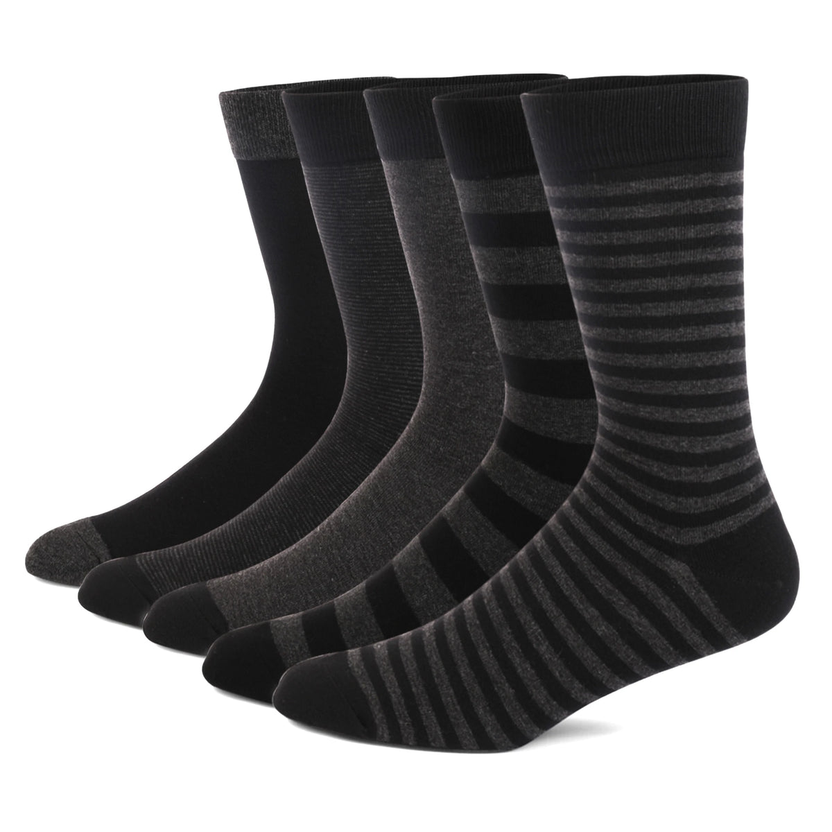 5 Pairs Mens Dress Socks Plus Large Size,High Quality Combed Cotton Crew Socks,Black Cool Argyle Breathable Casual Socks for Men